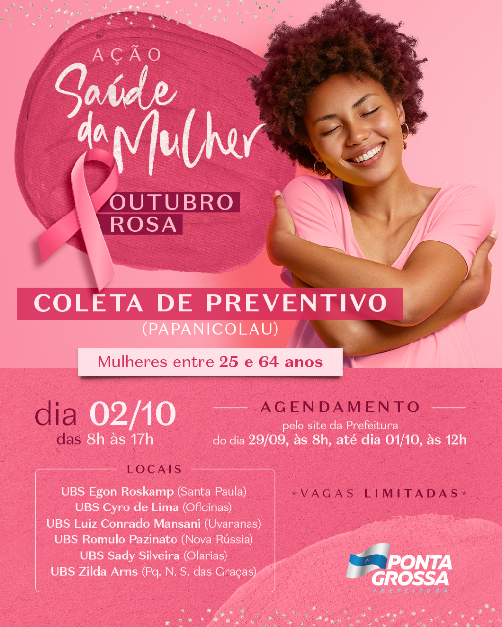 Outubro Rosa: Prefeitura promove programação especial para saúde da mulher